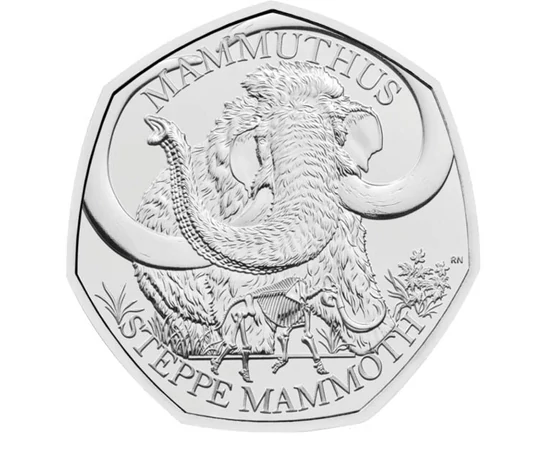50 penny, Sztyeppei mamut, CuNi, 8 g, Nagy-Britannia, 2024