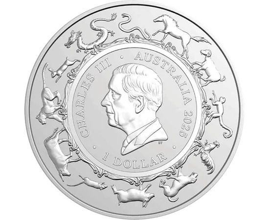 1 dollár III. Károly állatok   Ag 999 311 g Ausztrália 2025