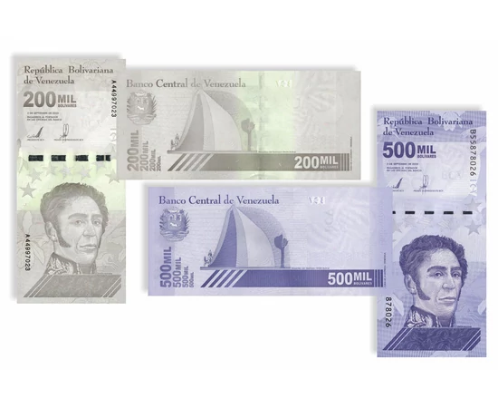 Egy szabadságharcos pénzei, 200 millió, 500 millió, 1 millió bolivar, Venezuela, 2020