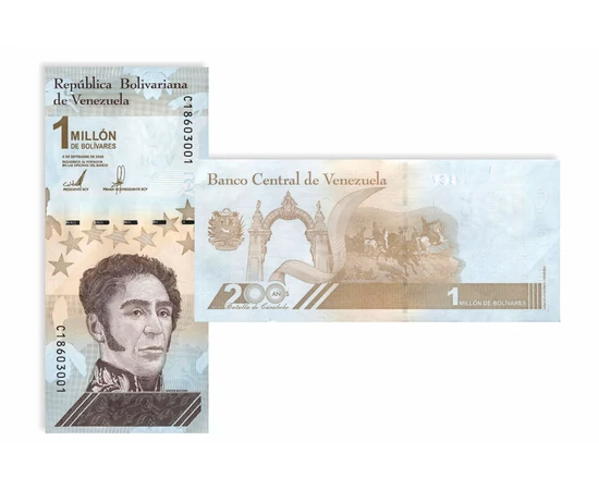 Egy szabadságharcos pénzei, 200 millió, 500 millió, 1 millió bolivar, Venezuela, 2020