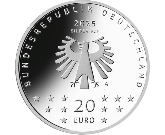20 euró Címersas   Ag 925 18 g Németország 2025