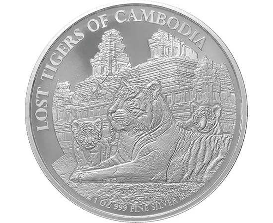 3000 riel, Tigris ábrázolás, Ag 999, 31,1 g, Kambodzsa, 2025
