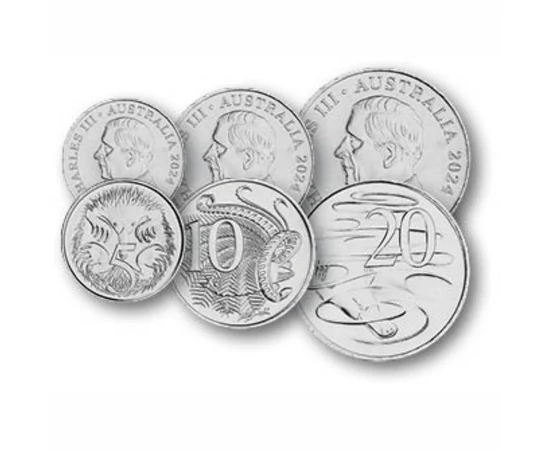 5 10 20 50 cent 1 2 dollár  0 0 Ausztrália 2024