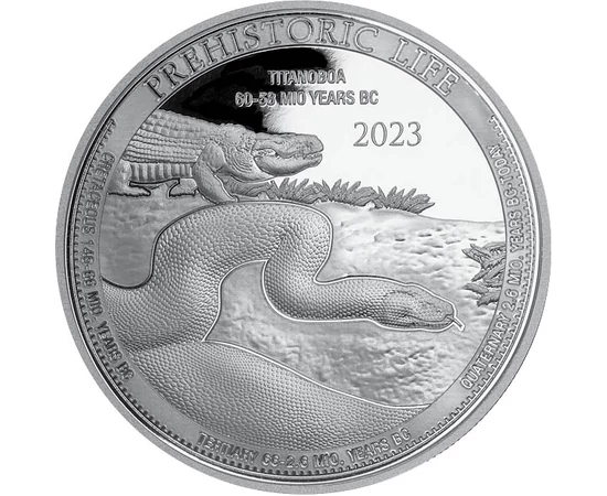 KON/ 20 frank, Titanoboa, Ag,2023, Kongó