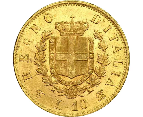  10 líra II.ViktorEmánuelAu1863-65 Olaszország