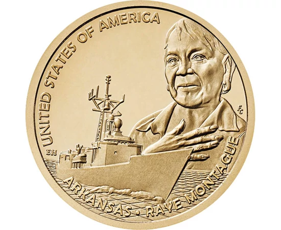 1 dollár, Raye Montague, hadihajó, CuNi, 8,1 g, USA, 2025