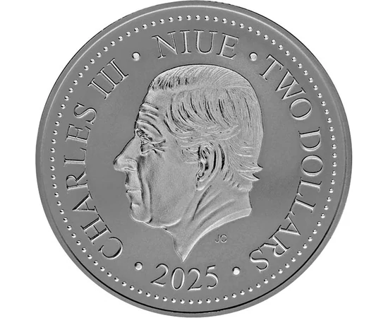 2 dollár III. Károly   Ag 999 311 g Niue 2025