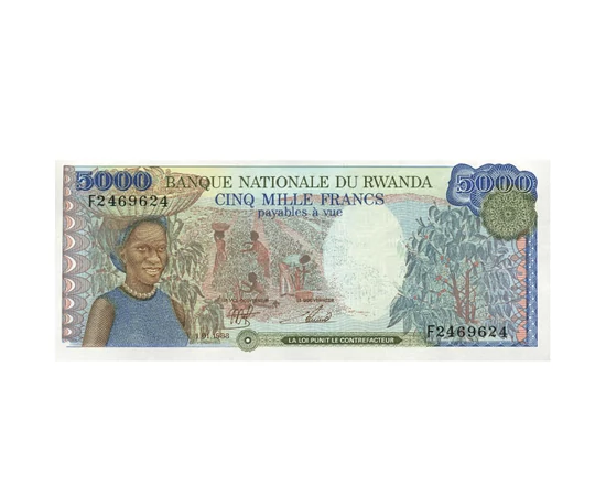 5000 frank, , 0, 0, Ruanda, 1988-1989
