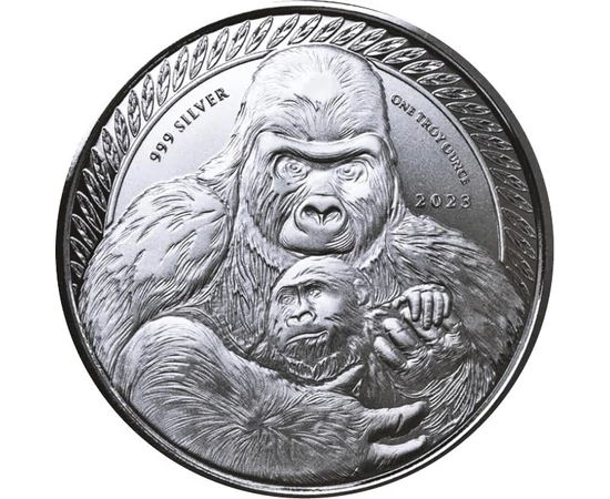 KON/ 500frank,Ezüsthátú gorilla,Ag,2023, Kongó