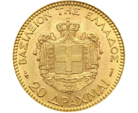  20 drachma I. György arany 1884 Görögország