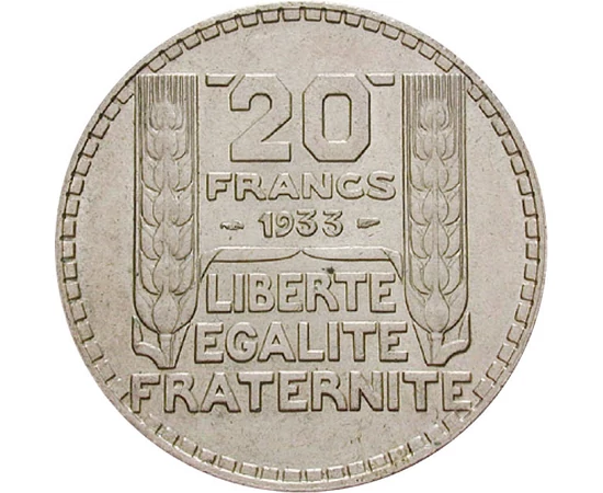  20 frank Marianne Ag 1929-1939 Franciaország