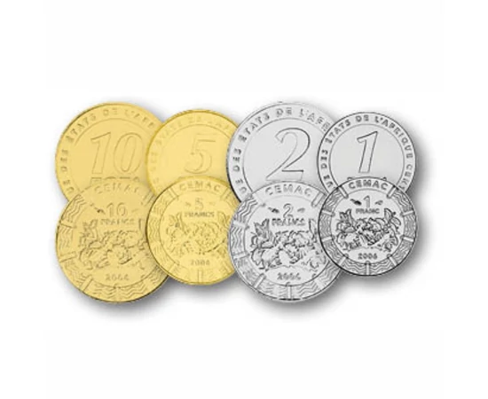 1, 2, 5, 10, 50, 100, 500 frank, , 0, 0, Közép Afrikai Államok, 2006