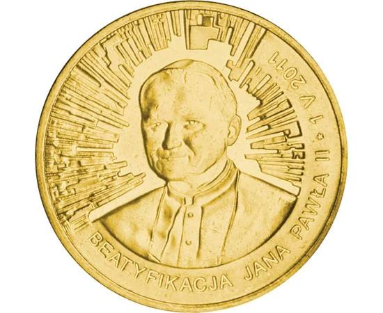 2 zloty, II. János Pál pápa, Brass, 8,15 g, Lengyelország, 2011