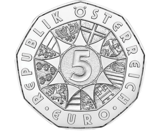5 euró Címerpajzsok  Ag 925 7776 g Ausztria 2025