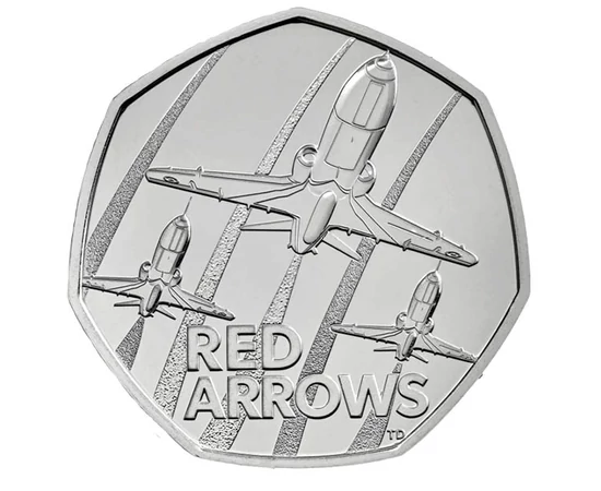 50 penny, Repülők alakzatban, CuNi, 8 g, Nagy-Britannia, 2025