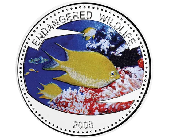 PLU/ 1 dollár, Korallz. sárga halak,2008, Palau