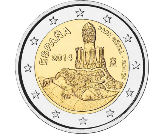  2 euró, Gaudi, 2014, Spanyolország