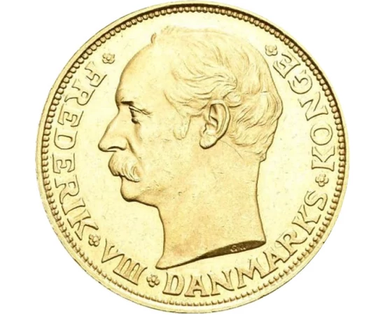  20 korona, 1908-1912, arany, Dánia