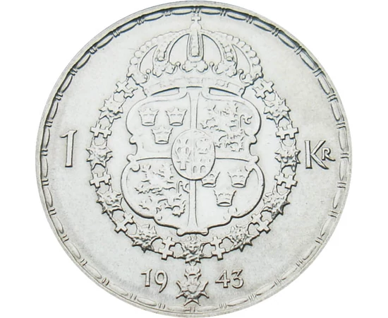 1 korona Címer   Ag 400 7 g Svédország 1942-1950