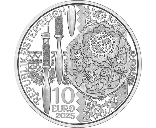 10 euró Népi motívum   Ag 925 1555 g Ausztria 2025