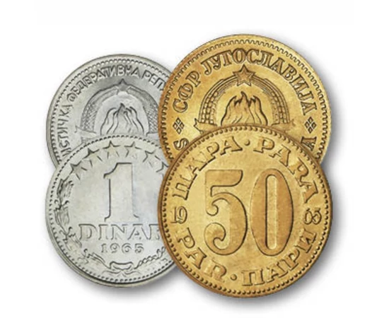 5 10 20 50 para 1 dinar  0 0 Jugoszlávia 1965-1981