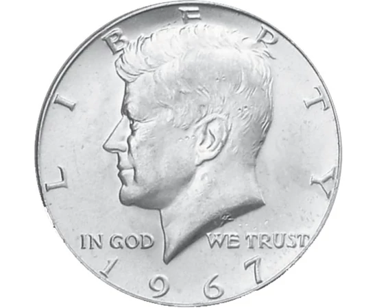  1/2 $, Kennedy, ezüst, 1965-70, USA