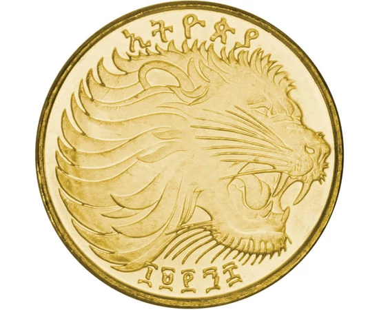 10 cent, Oroszlánfej, Bronz, 4,5 g, Etiópia, 1977-2005