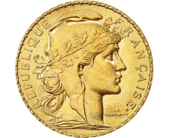 20 frank, Marianne portré frígiai sapkában, Au 900, 6,45 g, Franciaország, 1899-1914