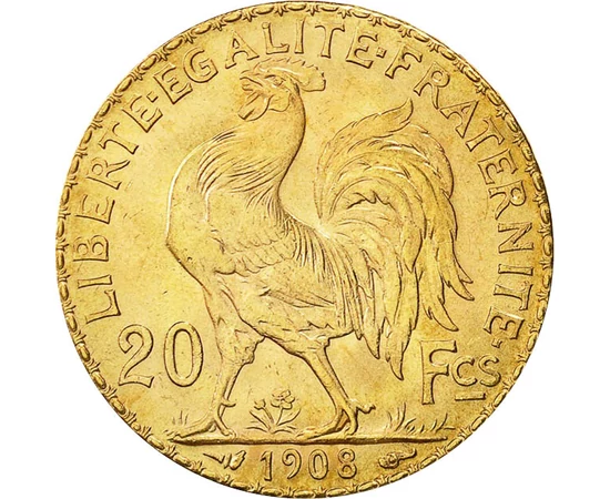 20 frank Gall kakas   Au 900 645 g Franciaország 1899-1914