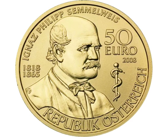  50 euró, Semmelweis, arany, 2008, Ausztria