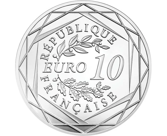 10 euró Babér- és tölgykoszorú hatszögek  Ag 333 13 g Franciaország 2025
