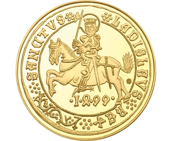 arany guldiner utánveret, Szent László lovas alakja, , Ag 333, 5,5 g, Magyar Királyság, 1499