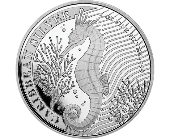 BAR/ 1dollár,Csikóhal,Ag,2023, Barbados