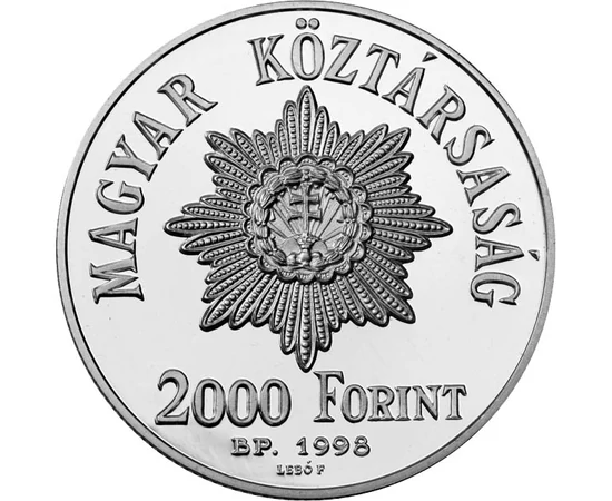 H/ 2000 Ft Szabadságharc 150. évf tv Ag 925 Magyar Köztársaság 1998  Magyar Köztársaság