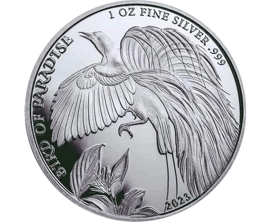 PNG/ 1 kina, Paradicsommadár, Ag,2023, Pápua Új-Guinea