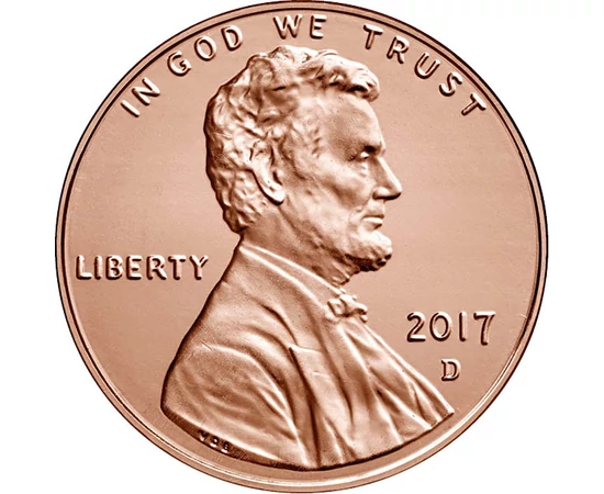  1 cent, Abraham Lincoln, 2017, USA