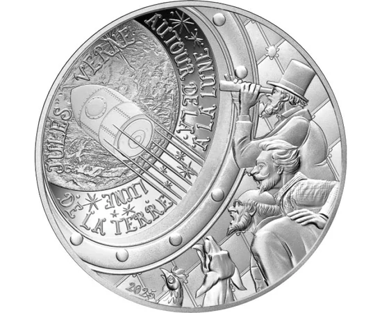10 euró, Holdra tartó lövedék, utasai, Hold, , Ag 999, 22,2 g, Franciaország, 2025
