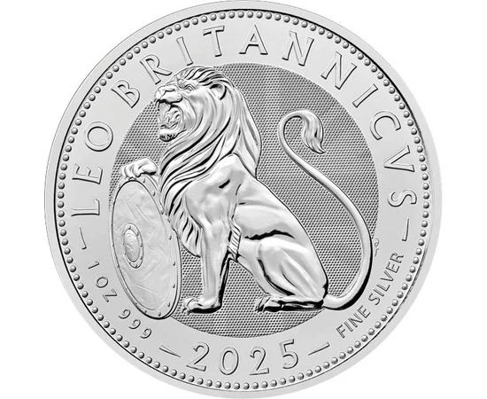 2 font, Brit oroszlán, , tisztaság, Ag 999, 31,1 g, Nagy-Britannia, 2025