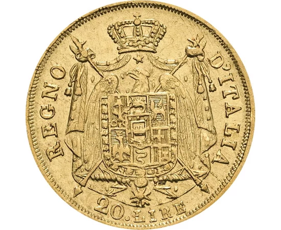 20 líra Címer  Au 900 645 g Itáliai Királyság 1808-1814