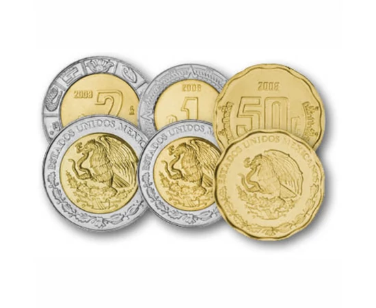 5 10 20 50 centavo 1 2 peso  0 0 Mexikó 1992-2017
