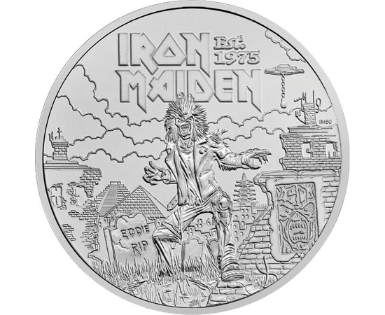 5 font, Iron Maiden szörny sírok között, CuNi, 28,28 g, Nagy-Britannia, 2025