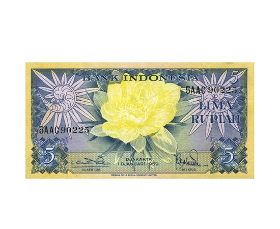 5 rúpia VAN TANÚSÍTVÁNY 0 0 Indonézia 1959