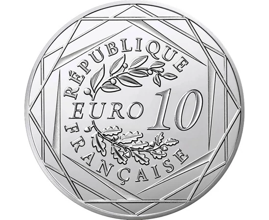 10 euró Babér és tölgykoszorú hatszögekben  Ag 333 13 g Franciaország 2025