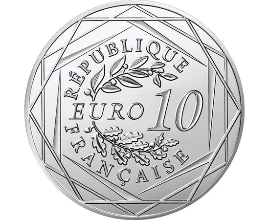 10 euró Babér és tölgykoszorú hatszögekben  Ag 333 13 g Franciaország 2025