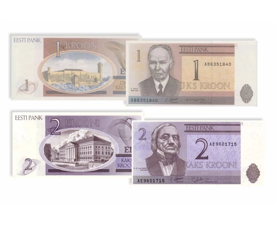 1, 2, 5, 10 korona, , 0, 0, Észtország, 1992-2007