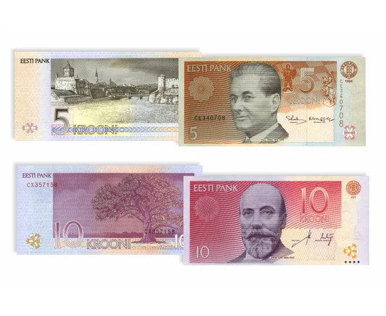 1 2 5 10 korona  0 0 Észtország 1992-2007