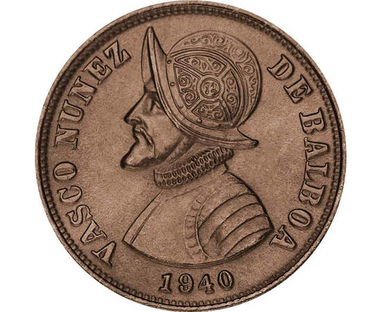 1 és 1/4 centesimo, Vasco N. de Balboa, , bronz, 3,1 g, Panama, 1940