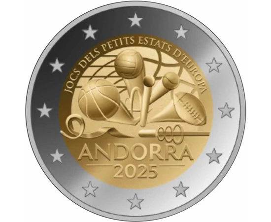 2 euró, Sporteszközök, GSSE, , CuNi, 8,52 g, Andorra, 2025