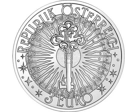 3 euró Nap F kulcs  CuNi 16 g Ausztria 2026