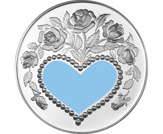 Érem Hátlapja  színes szív ornamentikában